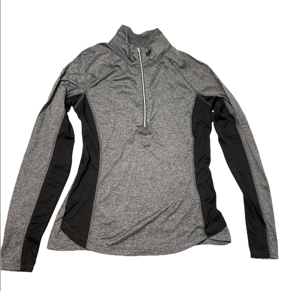 Women's Black/Gray Danskin Now Track Jacket Running Gym Athletic Half Zip Top M - Picture 3 of 11